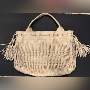 Anthropologie Lucky Penny Light Tan Tote Handbag - NWOT